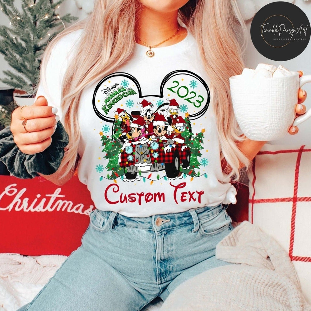 Personalized Disney Christmas Animal Kingdom Shirt, Mickey and Friends Christmas Lights Safari Mode Shirt, Disney Family Christmas Trip 2023.jpg