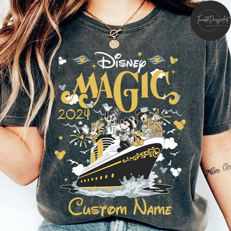 Personalized Disney Cruise Happy New Year 2024 Shirt, Mickey & Friends New Year's Eve at Sea, Disney Family Vacation 2024, Disney Christmas.jpg