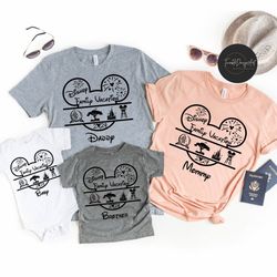 personalized disney family vacation 2024 shirt, mickey ears disney trip shirt, disneyland walt disney world matching, di