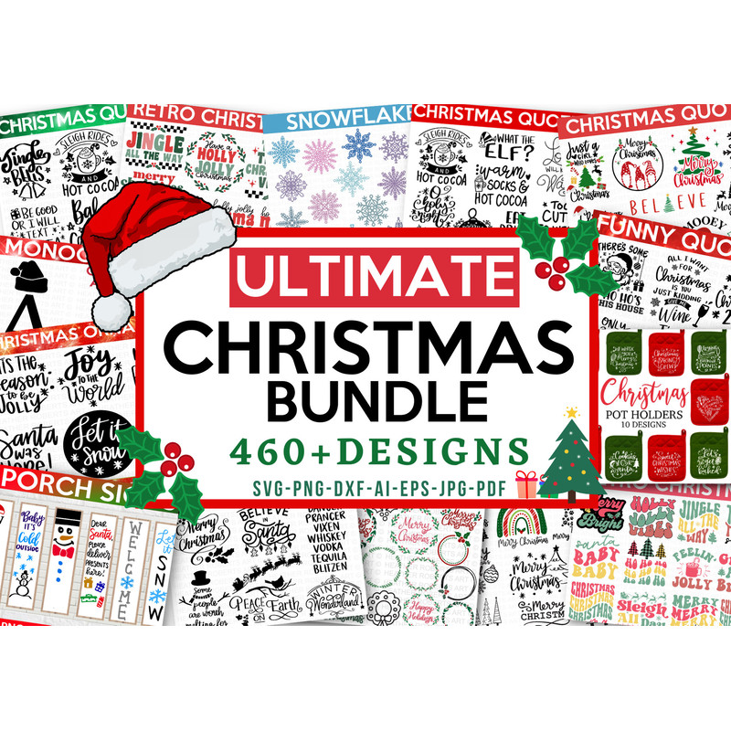 CHRISTMAS ULTIMATE BUNDLE, 460 Designs, Heather Roberts Art Bundle, Christmas svg, Winter svg, Holidays, Cut Files Cricut, Silhouette.jpg