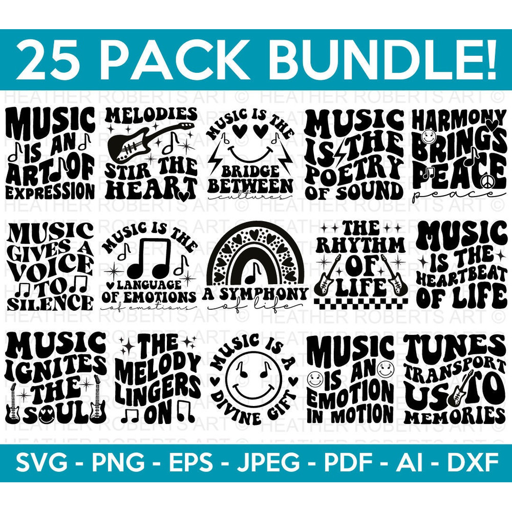 Retro Musical Svg Bundle, Music Svg Bundle, Musical Svg, Music Lover Shirts, Music Quotes, Retro Designs, Cut File for Cricut, Silhouette.jpg