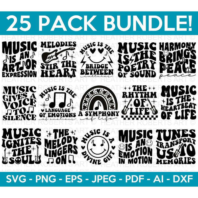 Retro Musical Svg Bundle, Music Svg Bundle, Musical Svg, Music Lover Shirts, Music Quotes, Retro Designs, Cut File for Cricut, Silhouette.jpg