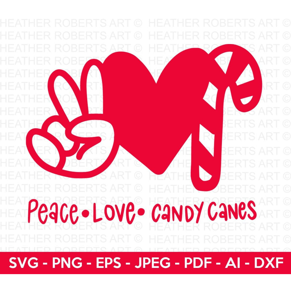 Peace Love Candy Canes SVG, Candy Cane SVG, Christmas svg, Christmas Family Shirts SVG, Winter Svg, Christmas Designs Svg, Cricut Cut File.jpg