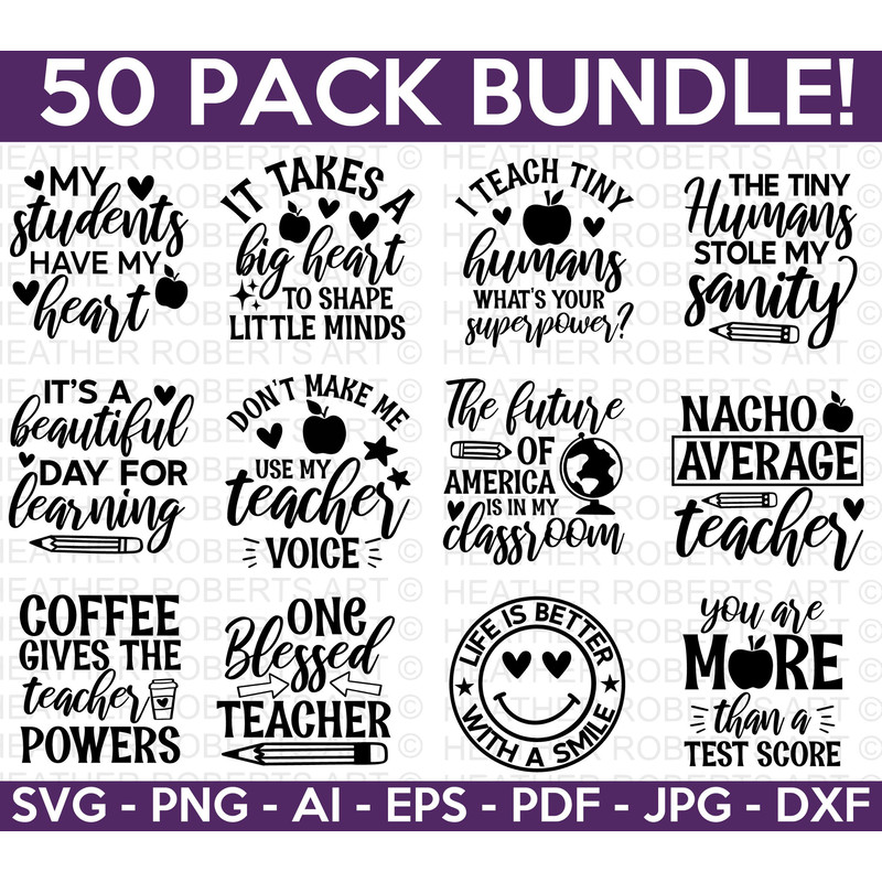 Teacher SVG Bundle, Teacher SVG, School SVG, Teach Svg, Back to School svg, Teacher Gift svg, Teacher Shirt svg, Cut Files for Cricut.jpg