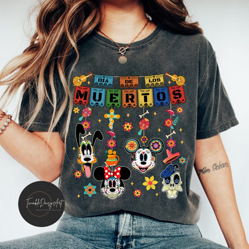 Personalized Disney Mickey Minnie Skull sugar Mask shirt, Disney Dia de los muertos shirt, Day of the dead shirt, Mexican Halloween shirt.jpg