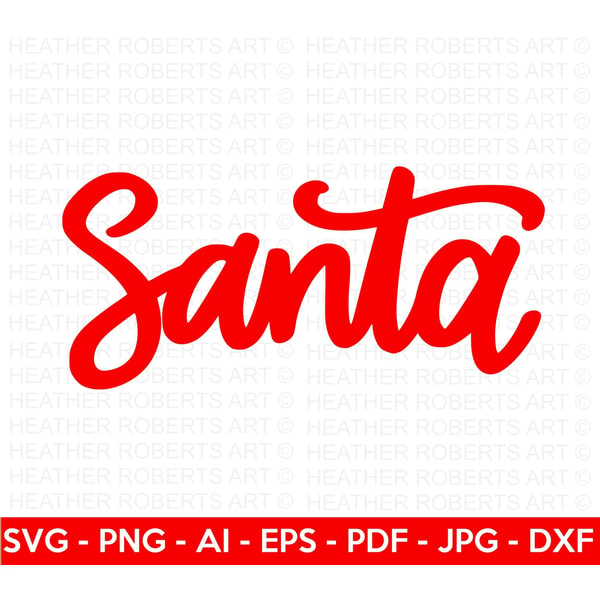 Santa SVG, Santa Calligraphy SVG, Santa Claus SVG, Christmas - Inspire ...