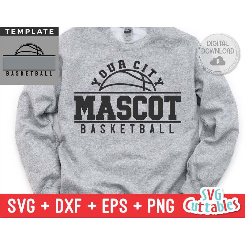 Basketball SVG - Basketball Cut File - Template 0055 - svg - eps - dxf - Silhouette - Cricut Cut File - svg Files - Digital File.jpg