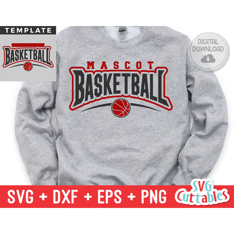 Basketball SVG - Basketball Cut File - Template 0052 - svg - eps - dxf - Silhouette - Cricut Cut File - svg Files - Digital File.jpg