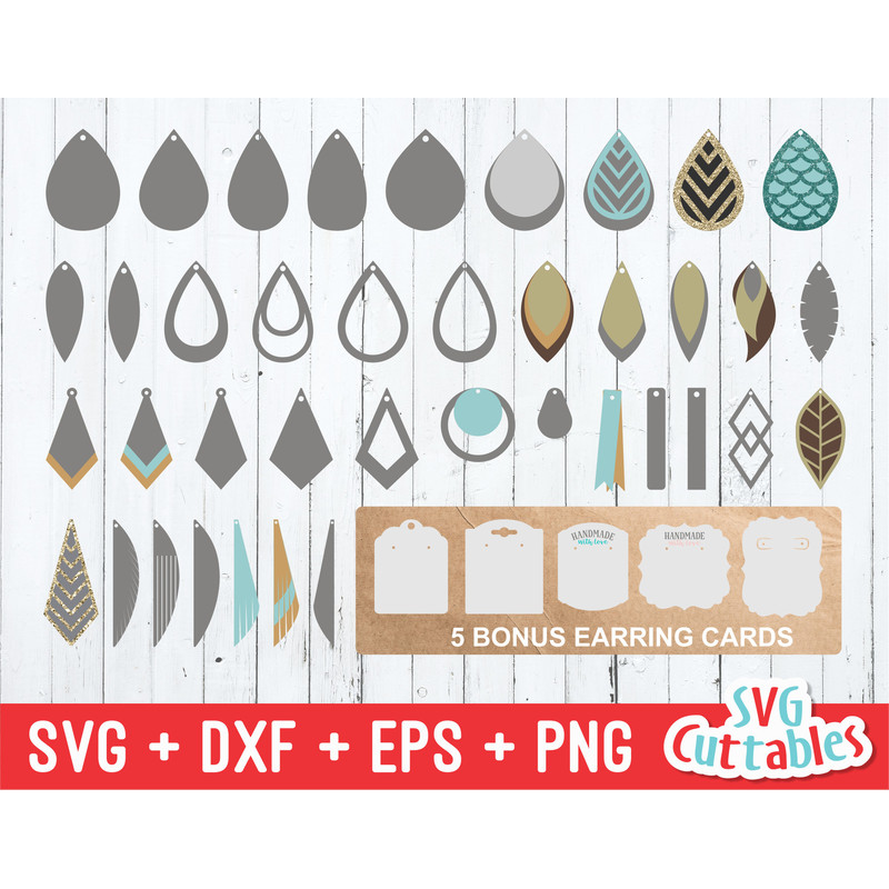 Earring svg Bundle - SVG - DXF - EPS - Earring Cut File - Earring Card - Faux Leather Earrings - Silhouette - Cricut - Digital File.jpg