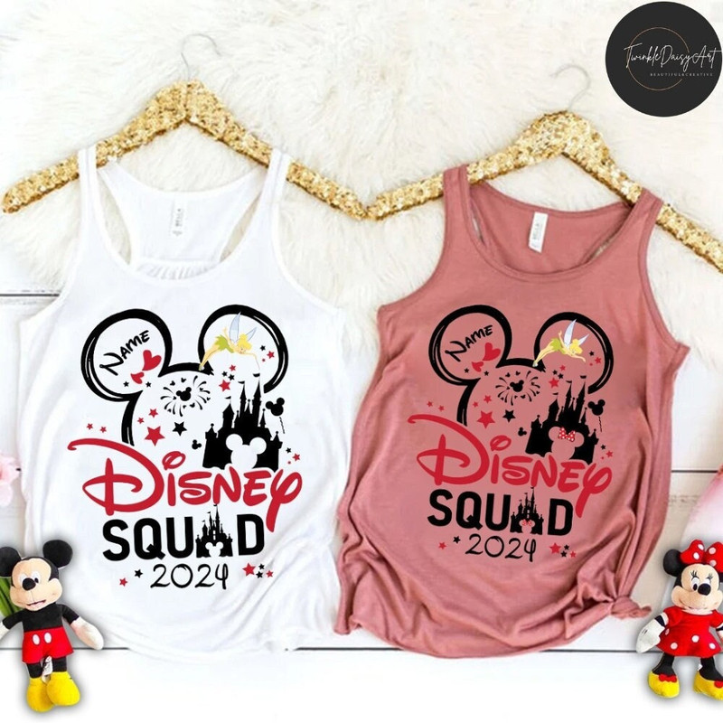 Personalized Disney Squad 2024 Shirt, Mickey Minnie Ears Castle Shirt, Disney Family Vacation 2024, WDW Disneyland Shirt, Disney Trip Shirt.jpg
