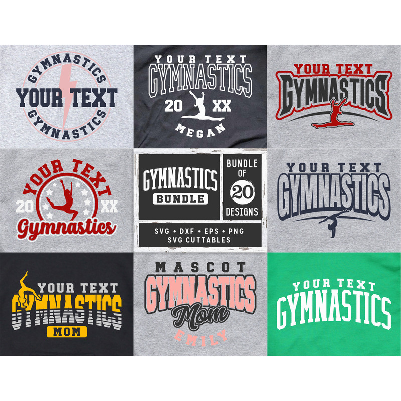 Gymnastics svg Bundle - Gymnastics Cut File - Gymnastics Template Bundle 2 - svg - eps - dxf - png - Silhouette - Cricut - Digital File.jpg