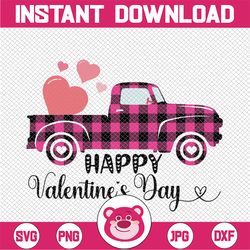 happy valentine's day truck png file, old vintage truck with hearts png , valentine's day, hearts truck, digital downloa