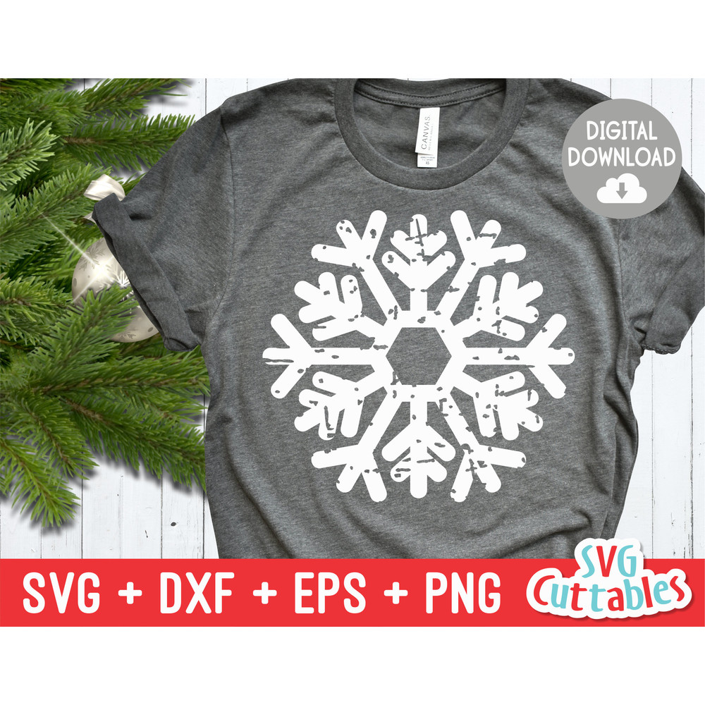 Snowflake svg - Distressed svg - Grunge - Cut File - svg - eps - dxf - png - Silhouette - Cricut file - Digital File.jpg