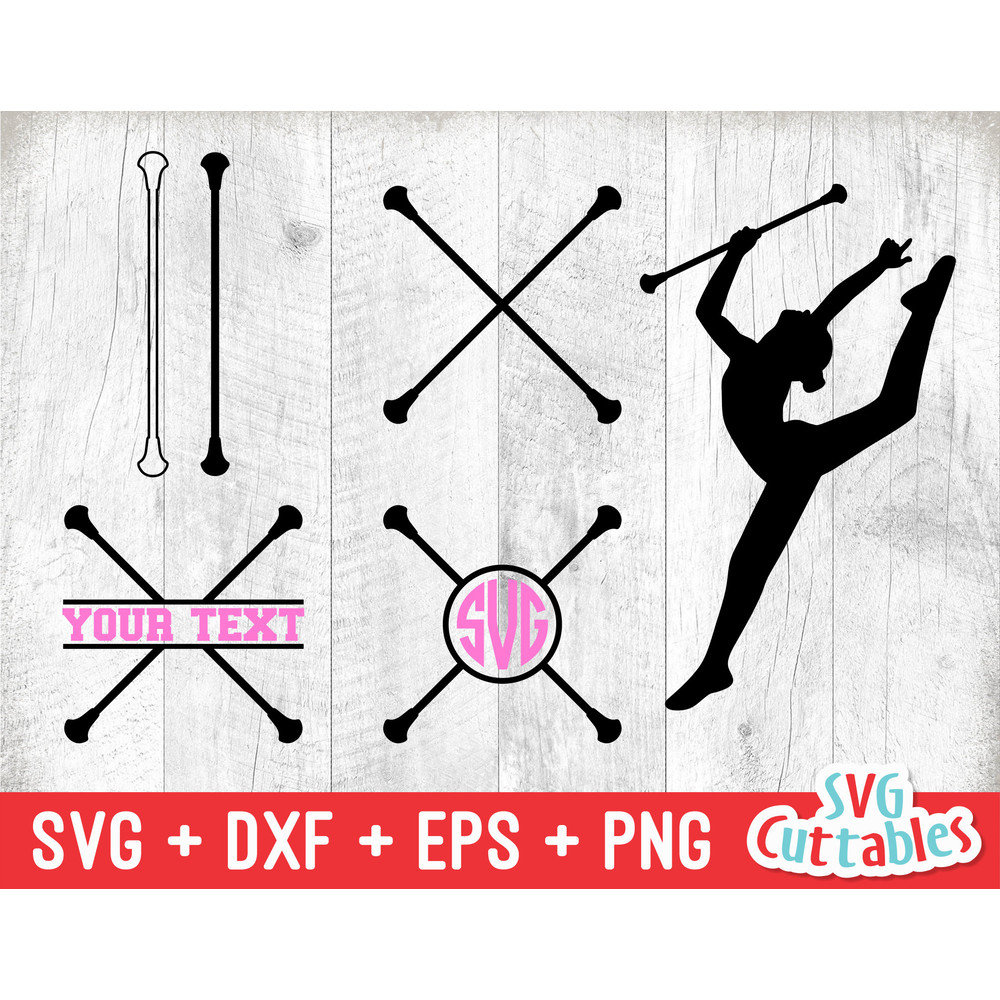Baton Twirling svg - Majorette Cut File - svg - eps - dxf - png - Monogram Frame - Silhouette - Cricut - Digital Download.jpg