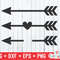 Arrow svg - Arrow Cut File - Split Arrow - svg - dxf - eps - png - Arrow with Heart - Silhouette - Cricut - Digital Download.jpg