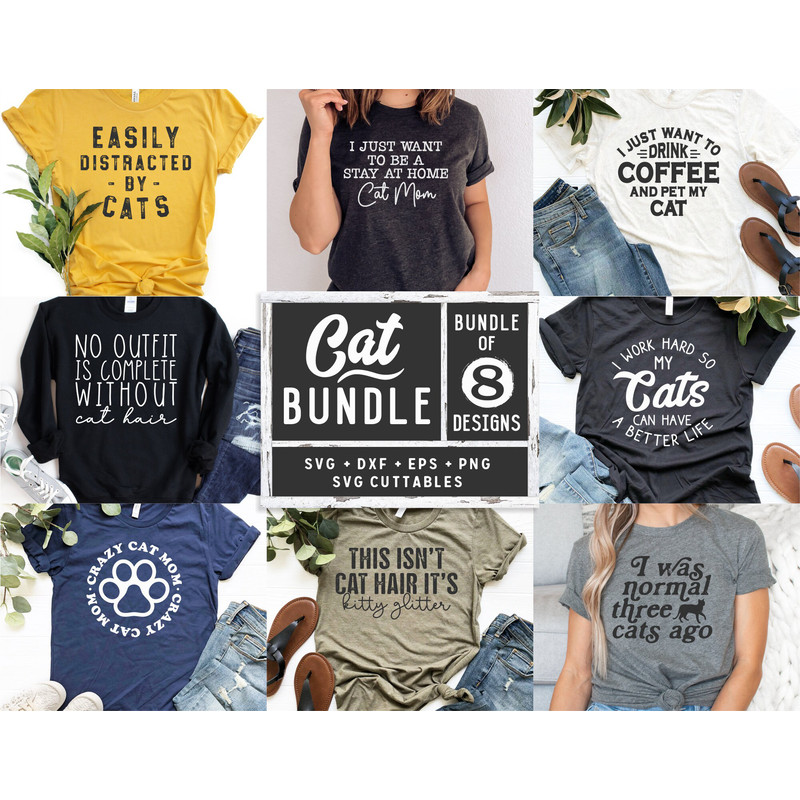 Cat svg Bundle - Funny Cut File - Cat svg - dxf - eps - png - Silhouette - Cricut - Digital File.jpg