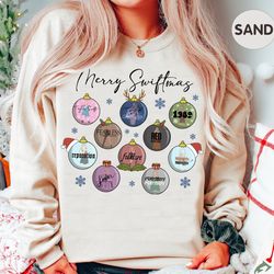 merry swiftmas sweatshirt, cute famous christmas ball shirt, the eras tour christmas shirt, have a merry swiftmas, swift
