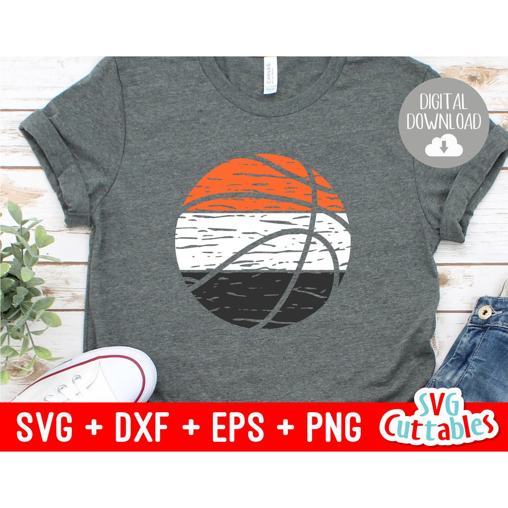 Distressed Basketball svg - Basketball Cut File - svg - dxf - eps - png - Grunge - Ombre - Cricut - Silhouette - Digital Download.jpg