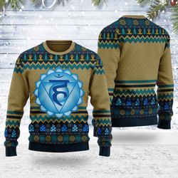 ugly christmas sweater throat chakra for men women