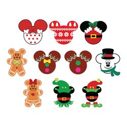 mickey face christmas svg bundle, merry christmas svg, santa svg,holiday svg, christmas bundle, funny christmas svg