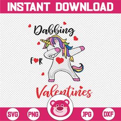 dabbing for valentine unicorn svg, cut file, svg, png, cricut, silhouette, cutfile, instant download