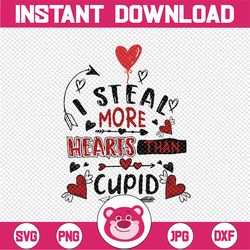 I steal more hearts than Cupid SVG, Baby Boy Valentines Day svg, Valentines Kids Svg Cut File Cricut Silhouette