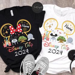 personalized disney trip 2024 shirt, matching disney family shirt, disney vacation 2024, wdw disneyland, first disney tr