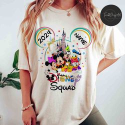 personalized mickey & friends disney trip 2024 shirts, wdw disneyland 2024 trip, matching disney vacation shirts, disney