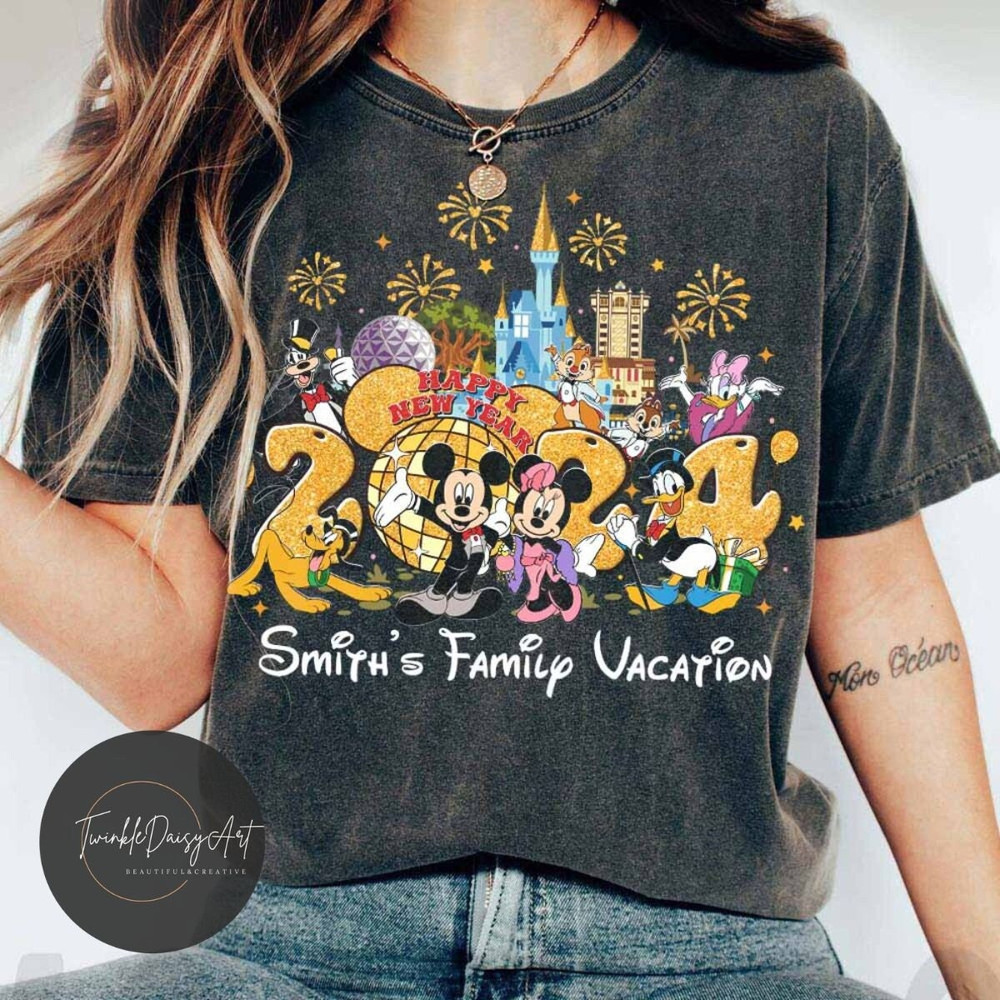 Personalized Mickey & friends Happy New Year 2024 shirt, Walt Disney World Disneyland New year's eve party T-shirt sweatshirt, Magic Kingdom 1.jpg