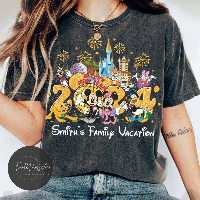 Personalized Mickey & friends Happy New Year 2024 shirt, Walt Disney World Disneyland New year's eve party T-shirt sweatshirt, Magic Kingdom 1.jpg