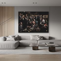 famous gangsters canvas print art, famous last supper canvas, gangsters wall decor, movie , ready to hang decor, fine ar