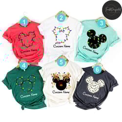 personalized mickey ears disney christmas lights shirt, disney family christmas shirt, wdw disneyland christmas sweatshi