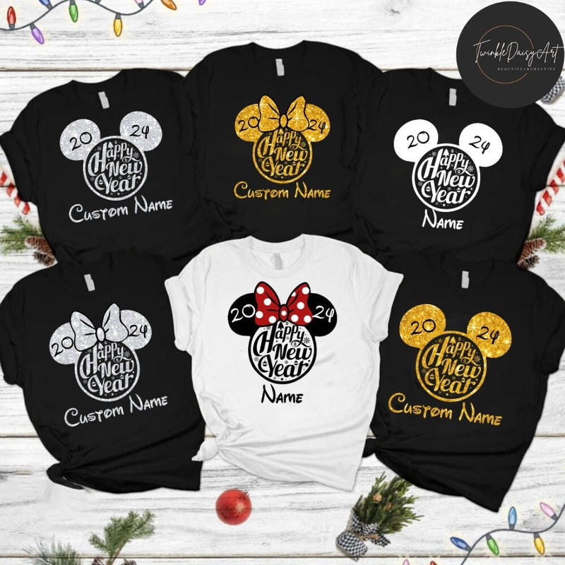 Personalized Mickey Minnie Ears Disney Happy New Year 2024 Shirt, WDW Disneyland New Year's Eve Party 2024, Disney Family Vacation 2024 Tee.jpg