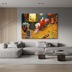 monopoly scrooge mcduck graffiti art, money paintings on the wall art, canvas s and prints, mcduck gift, living room hom