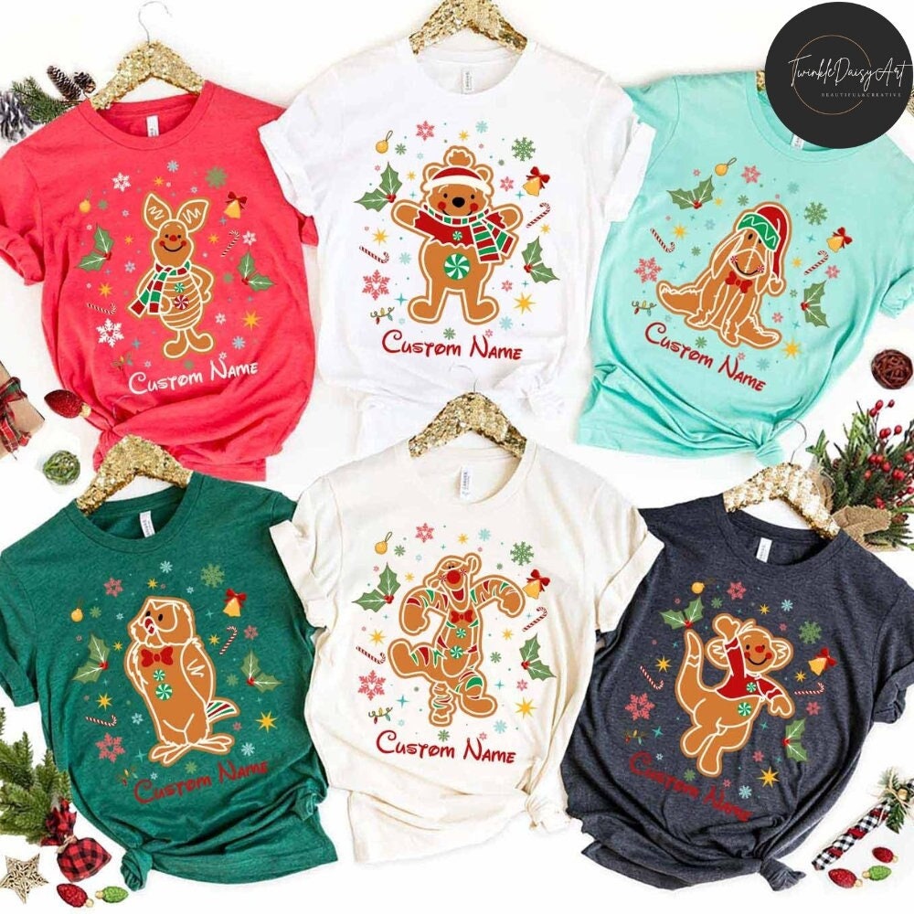 Personalized Winnie The Pooh Gingerbread Disney Christmas Shirt, The Pooh and Friends Christmas Matching, Disney Family Christmas Party 2023.jpg