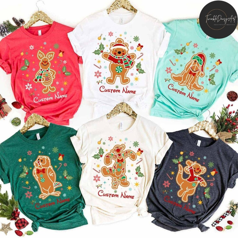Personalized Winnie The Pooh Gingerbread Disney Christmas Shirt, The Pooh and Friends Christmas Matching, Disney Family Christmas Party 2023.jpg