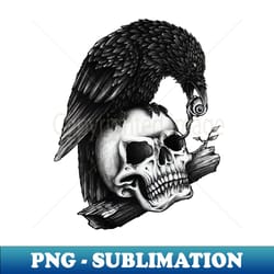 crow and skull - high-quality png sublimation download - fashionable and fearless