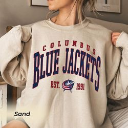 vintage sweatshirt, columbus blue jackets shirt, blue jackets tee, hockey sweatshirt, college sweater, hockey fan shirt,