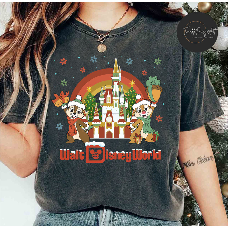 Vintage Walt Disney World Chip Dale Christmas shirt, Merry and Bright, Disney Christmas Sweatshirt, Chip and Dale Holiday, Double Trouble.jpg
