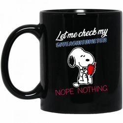 snoopy let me check my listbm11oz 11 oz. black mug
