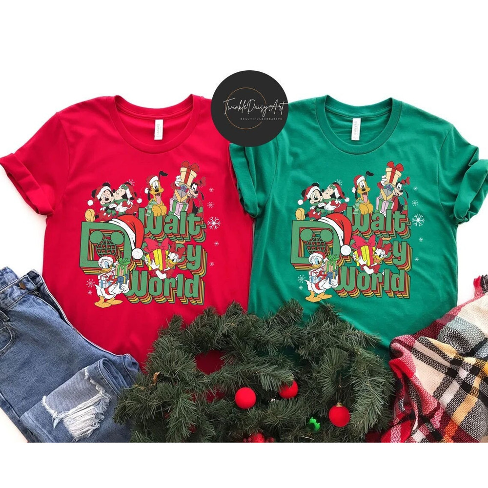 Vintage Walt Disney World Christmas shirt, Mickey and Friends Christmas Tee, Disney Xmas Outfits, Family Christmas Party shirt, Xmas Gifts.jpg