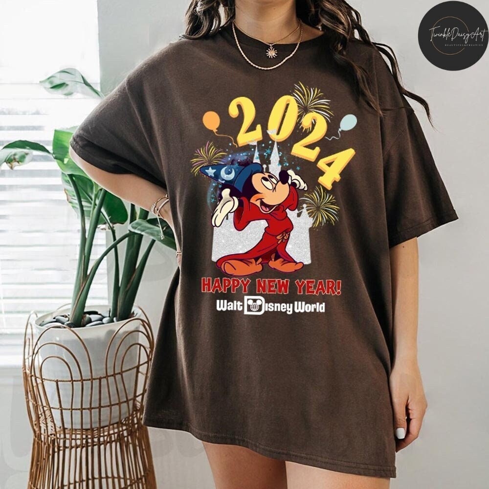 Walt Disney World Happy New Year 2024 Shirt, Mickey Mouse New Year's Eve Castle, Disney Family New Year Fireworks Shirt, New Year Crew Shirt.jpg