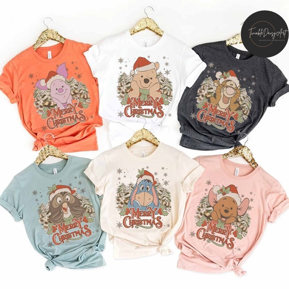 Winnie The Pooh Disney Christmas Shirt, The Pooh and Friends Merry Christmas Shirt, Disney Family Christmas Party 2023, Pooh Bear Christmas.jpg