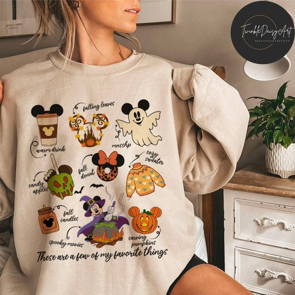 Disney Halloween Favorite Things Shirt, Mickey Minnie Ghost Halloween Pumpkin, Halloween Snacks Drinks, Disney Family Halloween Party 2023.jpg