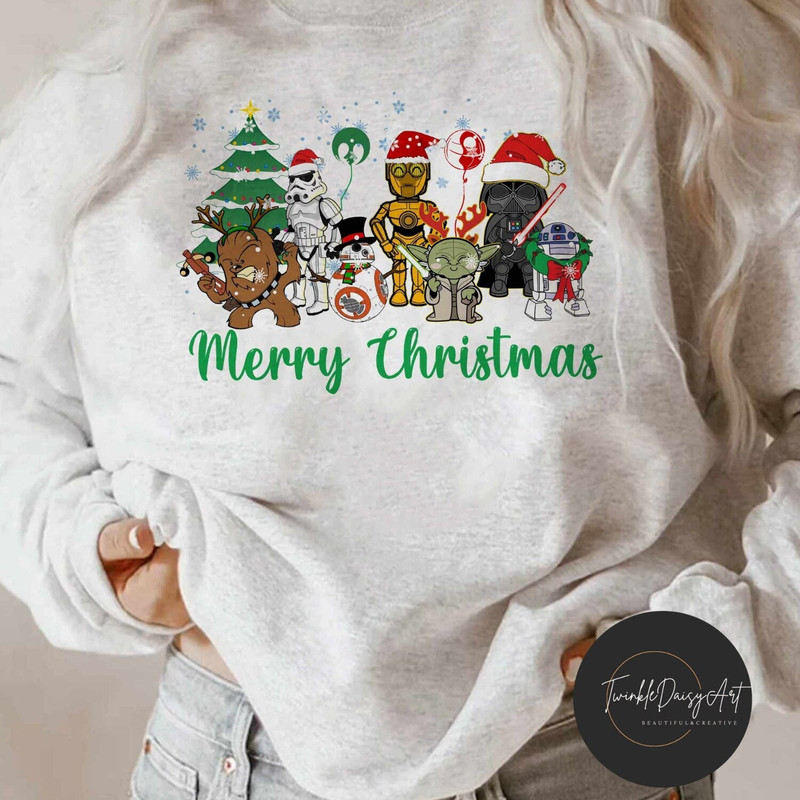 Disney Star Wars Christmas Shirt, Galaxy's Edge Christmas shirt, Darth Vader Storm Trooper Boba Fett shirt, Mickeys very merry Christmas Tee 1.jpg