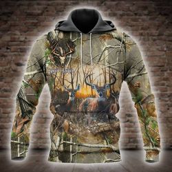 deer hunting all over printed hoodie x241235