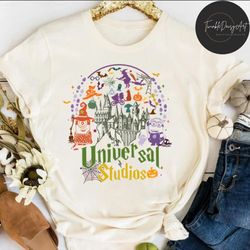 halloween pumpkin universal studios shirt, retro universal orlando halloween trip, disney family universal studios hallo