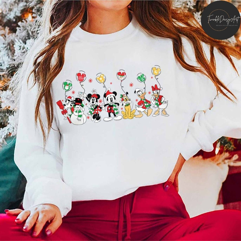 Mickey and Friends Balloons Disney Christmas Shirt, Disney Family Christmas Party 2023, Christmas Squad, Disneyworld Disneyland Christmas.jpg