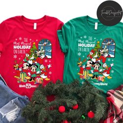mickey and friends christmas walt disney world the most magical holiday on earth shirt, mickey's very merry christmas pa