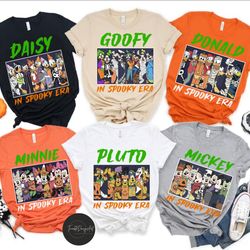 mickey and friends in spooky era shirt, disney halloween shirts, disney spooky season, halloween matching trip shirts, f